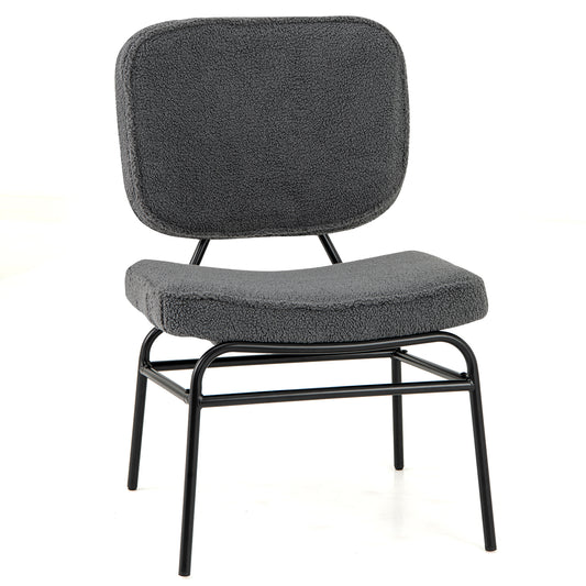 Upholstered Accent Chair with sponge padding and adjustable foot pads in grey