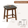 Set of 4 62 cm Height Upholstered Backless Bar Stools with PU Leather Padded Seat-Brown