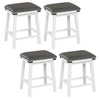 Set of 4 62 cm Height Upholstered Backless Bar Stools with PU Leather Padded Seat-White