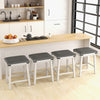 Set of 4 62 cm Height Upholstered Backless Bar Stools with PU Leather Padded Seat-White