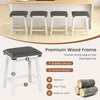 Set of 4 62 cm Height Upholstered Backless Bar Stools with PU Leather Padded Seat-White