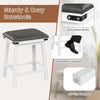 Set of 4 62 cm Height Upholstered Backless Bar Stools with PU Leather Padded Seat-White