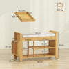HOMCOM Shoe Bench 2-Tier Boot Section Entryway Storage Bench Cushioned Seat 100 x 30 x 50 cm Natural and Cream