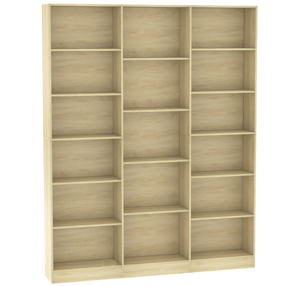 HOMCOM Bookcase with Open Storage in Oak