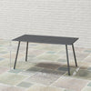 Outsunny Rectangle Garden Table with Slat Top, Steel Frame, Outdoor Table for 6 Person, 150 x 80 x 74 cm, Grey