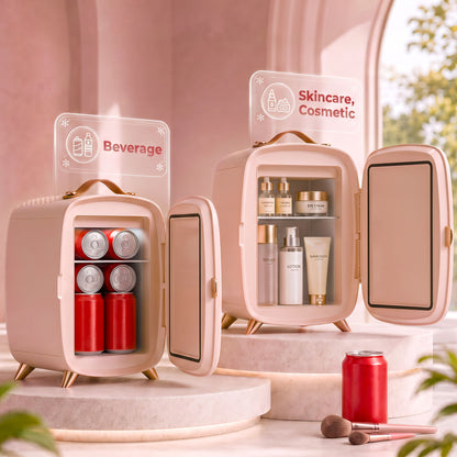 HOMCOM Skincare Refrigerator in Pink