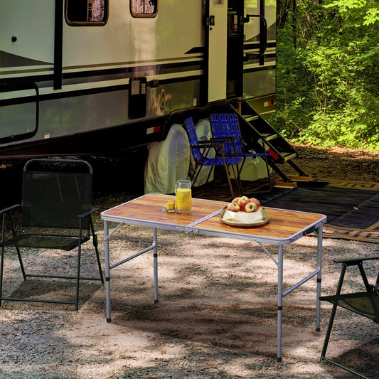 Outsunny 3ft Folding Camping Table in Coffee