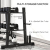 SPORTNOW 3-Tier Dumbbell Rack, Versatile Weight Rack with 4 Weight Rods for Dumbbells, Kettlebells and Plates (Rack Only)