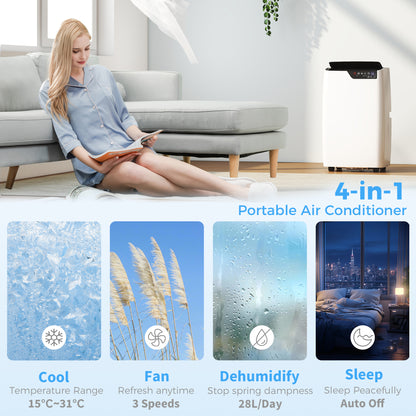 HOMCOM Portable Air Conditioner 12000 BTU in White