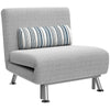 HOMCOM Single Sofa Bed, 1 Person Sleeper Foldable Lounge with Pillow, Grey