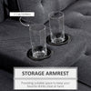 HOMCOM Three-Seater Sofa Bed, with Cupholders - Grey
