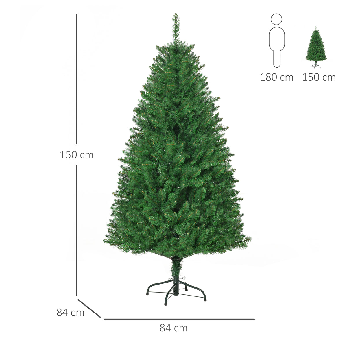 HOMCOM 5FT Christmas Tree in Green