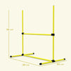 PawHut 4 Pieces Dog Agility Training Equipment, Adjustable Height Jumps Hurdle with Carrying Bag for Outdoor, Yellow