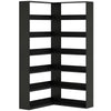 HOMCOM 7 Tiers Bookshelf, L-Shaped Corner Bookcase with Anti-Slip Rear Guard, Black Wood Effect