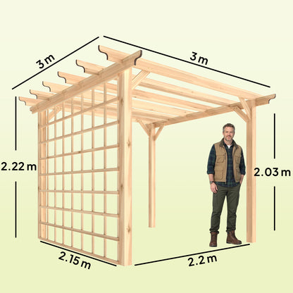 Outsunny Wooden Pergola Kit in a Natural Wood Finish