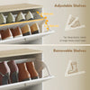 HOMCOM Modern Compact Four-Drawer Shoe Storage Cabinet - White