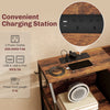 HOMCOM Chest of Eight Drawers, with Charging Station - Brown/Black
