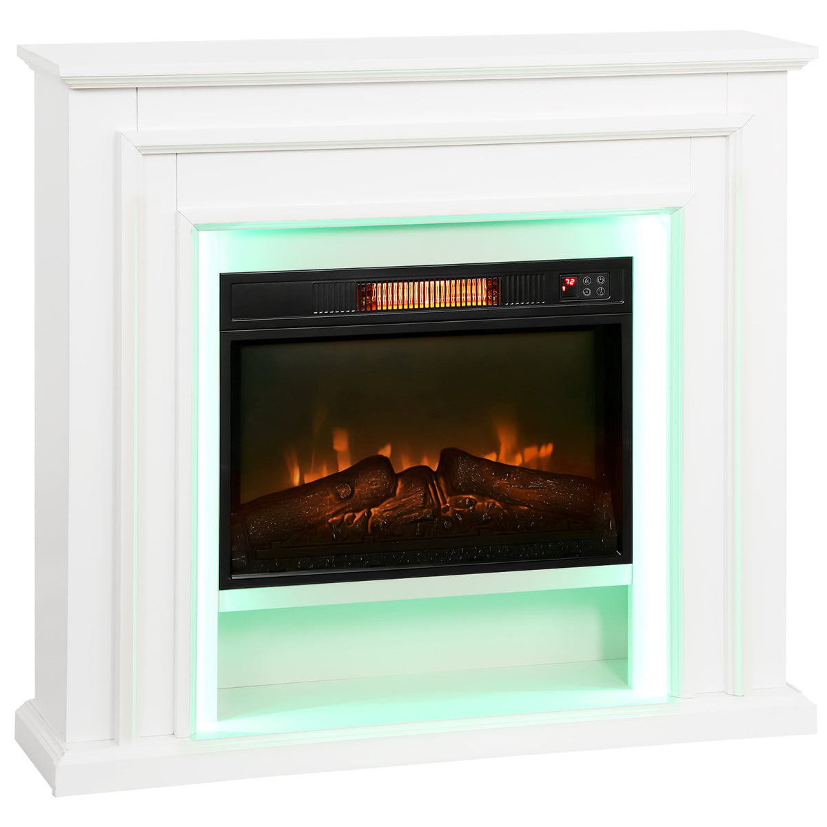 HOMCOM 4777 BTU Multicolour LED Electric Fireplace in White