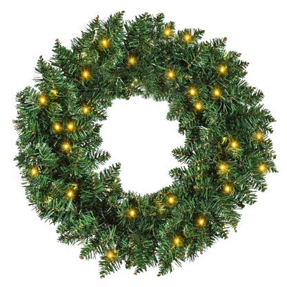 HOMCOM 55CM Pre-lit Christmas Wreath