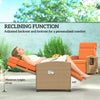Outsunny 145° Reclining Rattan Armchair, with Footrest - Khaki/Orange