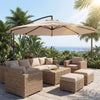 Outsunny 3 m Cantilever Parasol with Protective Cover and Wind Ropes, Banana Parasol with Crank Handle, Khaki