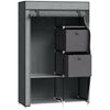 HOMCOM Fabric Wardrobe, Portable Wardrobe, Clothes Storage Unit with 5 Compartments, Hanging Rail and 2 Fabric Drawers, 102 x 42.5 x 162.5cm, Dark Grey