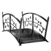 Outsunny 1.2M Metal Garden Bridge with Safety Railings, Outdoor Pond Bridge, Arch Decorative Footbridge for Creek Stream