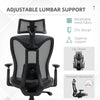 Vinsetto Mesh Office Chair, Ergonomic Desk Chair, Computer Chair with Adjustable Headrest and Lumbar Support, 135Â° Reclining Back and 3D Armrest for Home Office Study, Grey