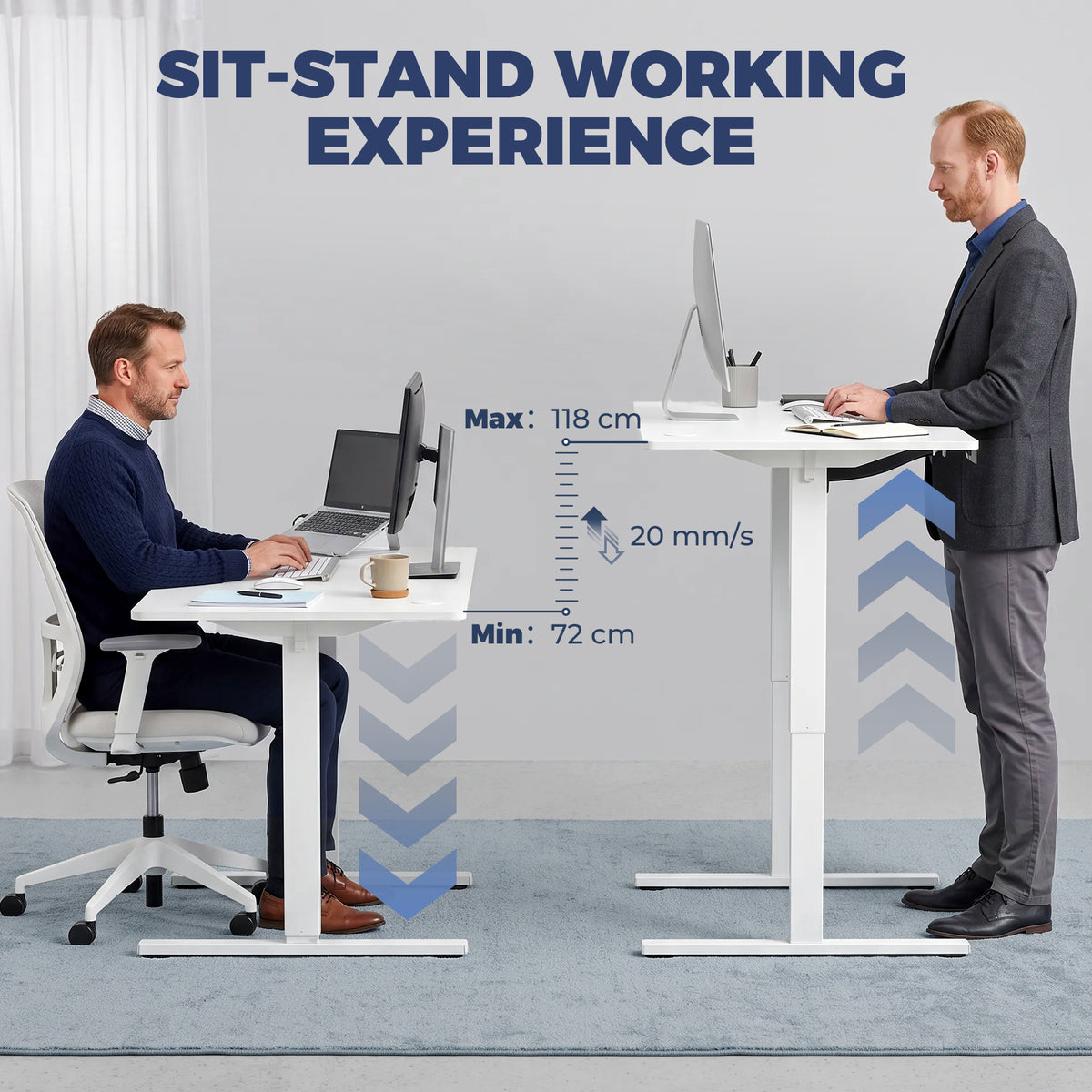 HOMCOM Standing Desk in White