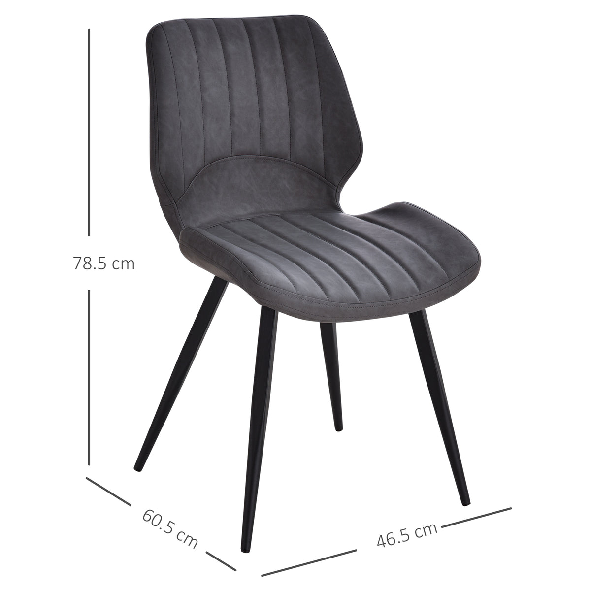 HOMCOM Dining Chairs Set of 2 in Grey