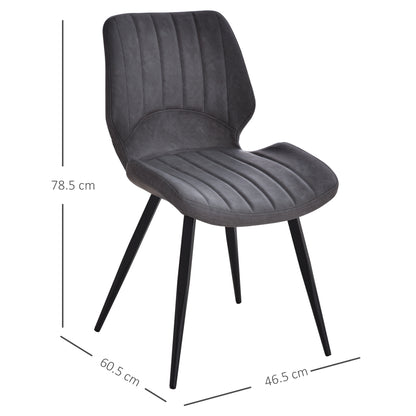 HOMCOM Dining Chairs Set of 2 in Grey