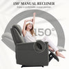 HOMCOM Recliner Armchair with Thick Padded Spring Cushion, Microfibre Manual Reclining Chair with Adjustable Leg Rest, Side Pockets for Living Room, Bedroom, Light Grey