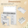 Vanity Desk with Mirror and Lights Makeup Table with Power Outlets-White