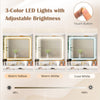 Vanity Set with 2 Fluted Glass Drawers and 1 Ordinary Drawer-White