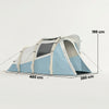 Outsunny Inflatable Camping Tent w/ Air Pump, Easy Setup 2-3 Person Blow Up Tent, Light Blue