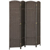 HOMCOM 4 Panel Folding Room Divider, Freestanding Privacy Screen for Living Room, Bedroom and Office, 160 x 170cm, Brown