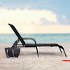 Versatile Chaise Lounge Chair with 5 Adjustable Positions Iron Construction-Black