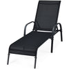 Versatile Chaise Lounge Chair with 5 Adjustable Positions Iron Construction-Black