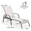 Versatile Chaise Lounge Chair with 5 Adjustable Positions Iron Construction-Grey