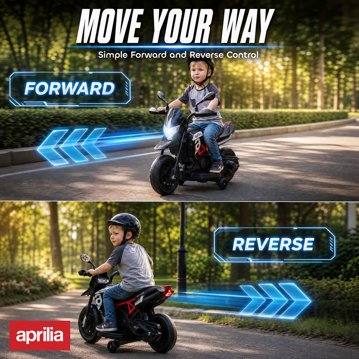 AIYAPLAY 6V Kids Electric Motorbike with Training Wheels in Black