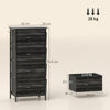 HOMCOM Chest of Four Fabric Drawers - Black