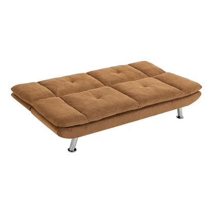 HOMCOM Convertible Sofa Bed, 3 Seater Futon Sofa with Adjustable Backrest, Wide Seat for Living Room, Small Space, Brown