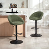 HOMCOM Set of Two Relaxed Tub Bar Stools - Dark Green