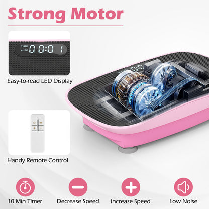 The pink exercise platform with a transparent view of the internal motor