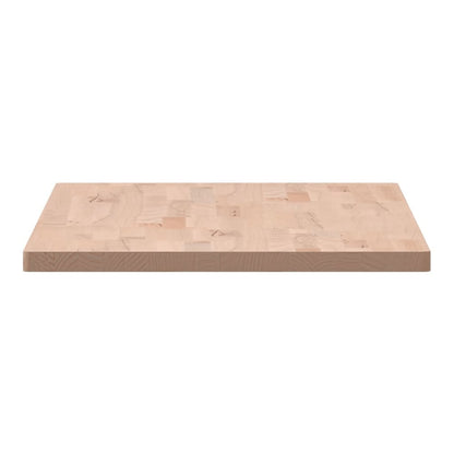 A close-up of the solid wood beech countertop edge