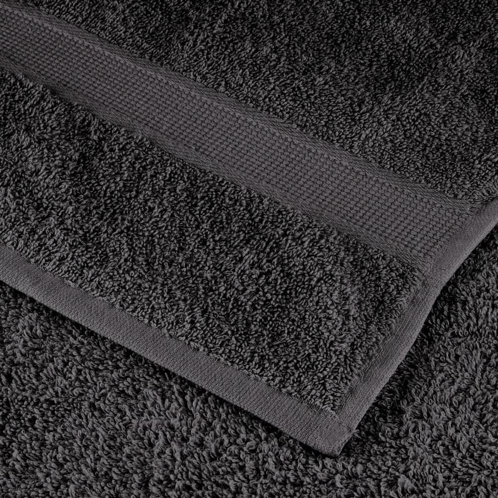 A close-up showing the texture and border of an anthracite towel