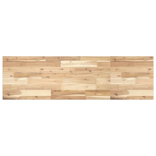 vidaXL Bathroom Vanity Top Untreated Solid Wood Acacia, a long wooden countertop made of acacia wood planks