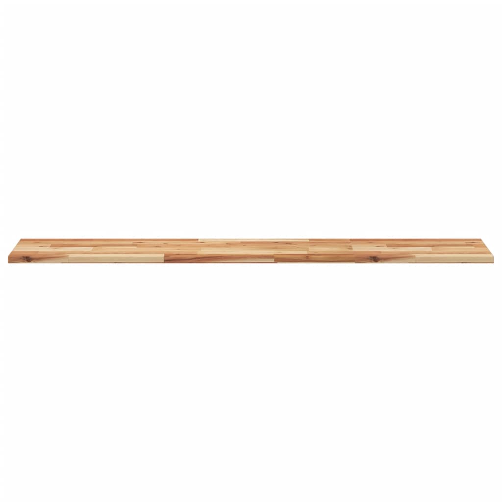 The oil finished acacia shelf from a top angle
