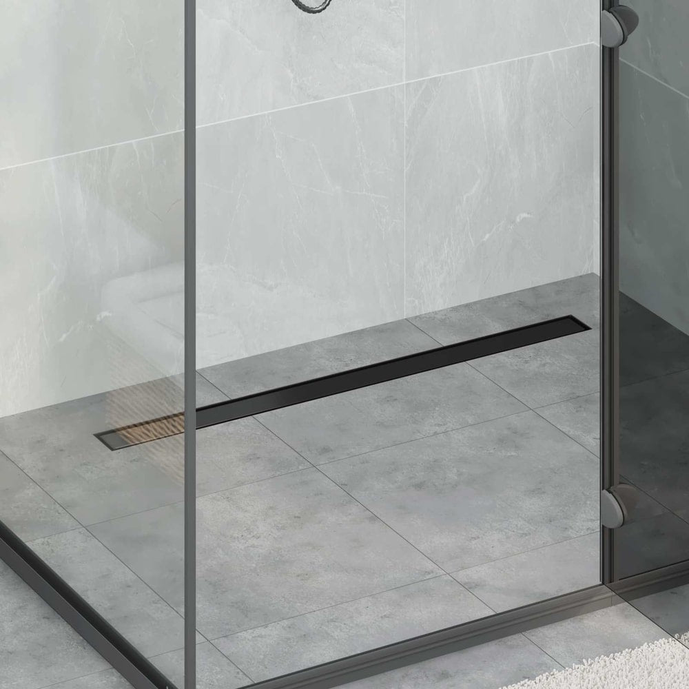 vidaXL 2 in 1 Shower installed in a modern tiled bathroom floor