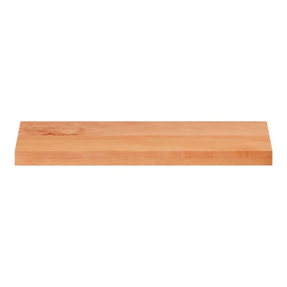 The wooden stair tread showing its smooth varnished surface and rounded front edge